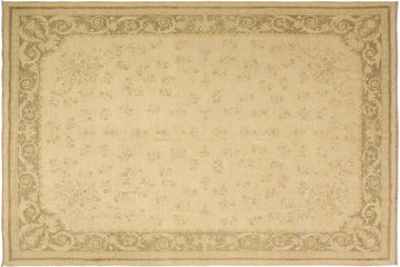 handmade Transitional Kafkaz Chobi Ziegler Beige Green Hand Knotted RECTANGLE 100% WOOL area rug 9 x 12